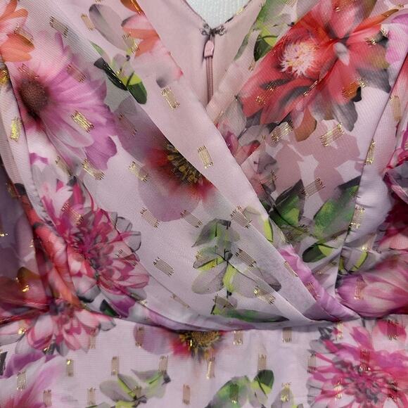 Nightway Collection Women's Floral Short Sleeve Bohemian Maxi Dress Size 4 - Picture 5 of 12